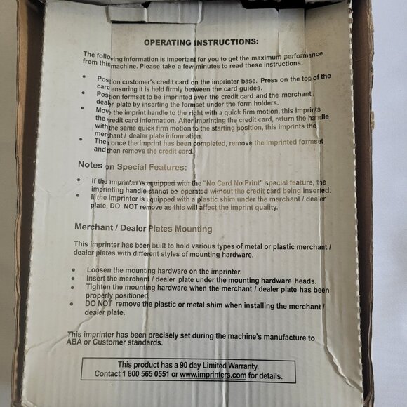 Addressograph Bartizan Manual Credit Card Imprinter #4850 -Works perfectly - Picture 7 of 7